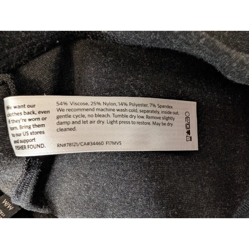Eileen Fisher Pants Leggings Womens Medium Black Stretch Heathered Straight Leg